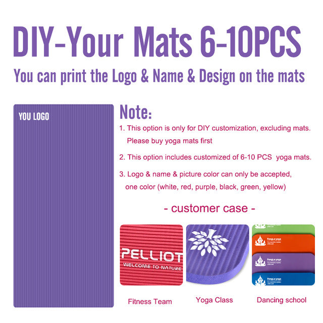 183X60X15MM Non-slip Yoga Mats For Fitness Mat Tasteless Pilates Gym Exercise Thickening Fitness Sports Pad Supporting DIY Print