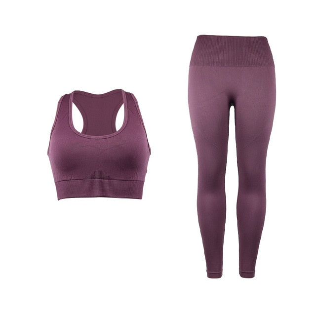 2 Piece High Waist Straps Seamless Yoga Set Women Fitness Clothing Gym Running Workout Sport Suit High Elasticity Bra Pants
