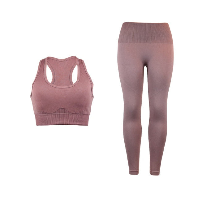 2 Piece High Waist Straps Seamless Yoga Set Women Fitness Clothing Gym Running Workout Sport Suit High Elasticity Bra Pants