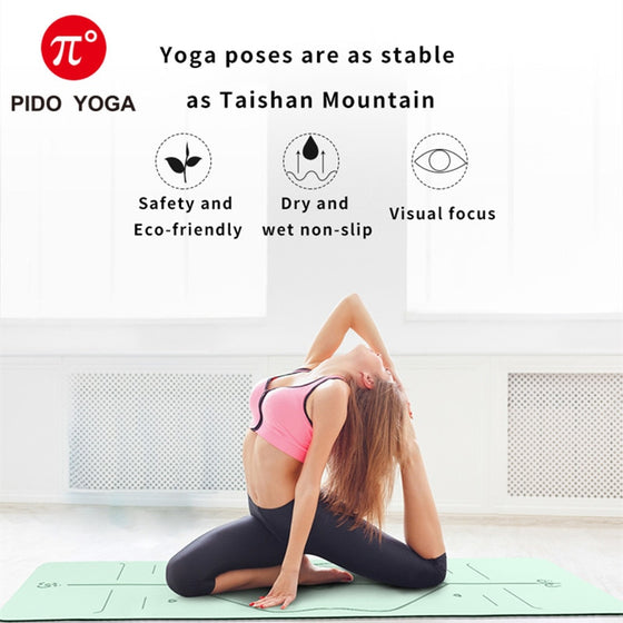 PIDO YOGA 183*61*0.6cm Double Color Yoga Mat with Position Line Thick Hot Yoga Pilates Mats Gymnastics Pranamat Fitness Mat