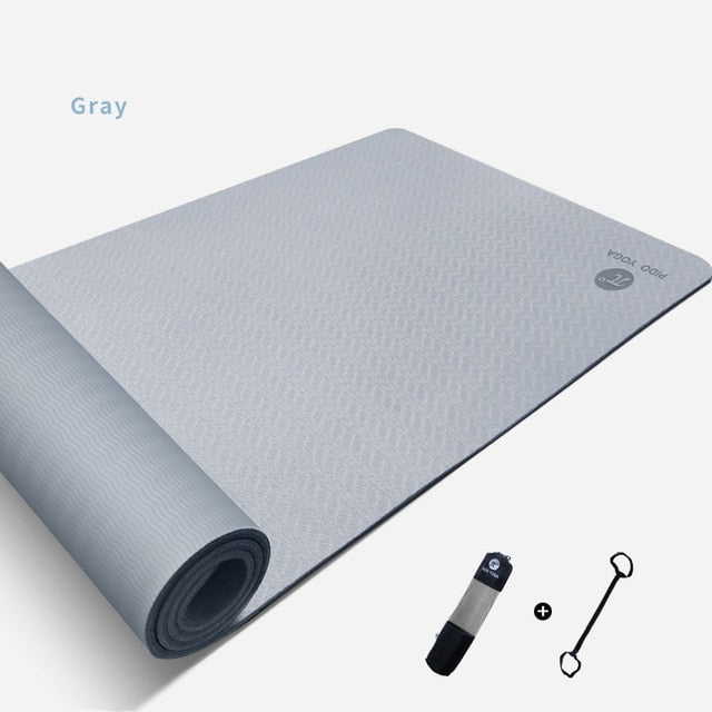 PIDO YOGA 183*61*0.6cm Double Color Yoga Mat with Position Line Thick Hot Yoga Pilates Mats Gymnastics Pranamat Fitness Mat