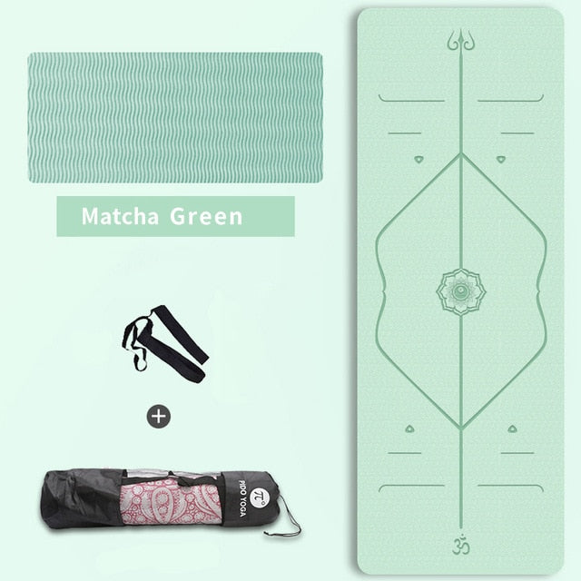 PIDO YOGA 183*61*0.6cm Double Color Yoga Mat with Position Line Thick Hot Yoga Pilates Mats Gymnastics Pranamat Fitness Mat