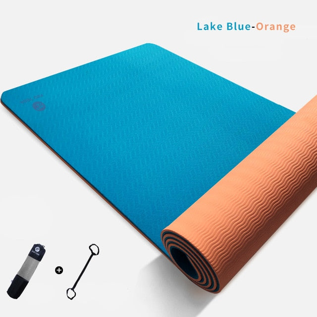PIDO YOGA 183*61*0.6cm Double Color Yoga Mat with Position Line Thick Hot Yoga Pilates Mats Gymnastics Pranamat Fitness Mat