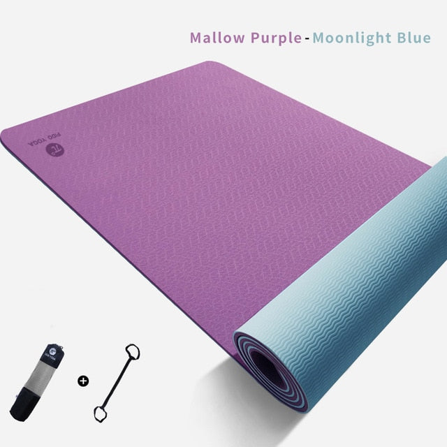 PIDO YOGA 183*61*0.6cm Double Color Yoga Mat with Position Line Thick Hot Yoga Pilates Mats Gymnastics Pranamat Fitness Mat