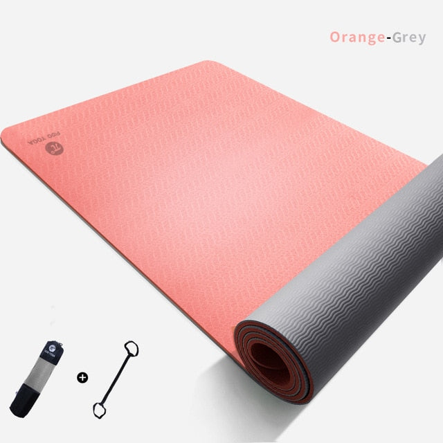 PIDO YOGA 183*61*0.6cm Double Color Yoga Mat with Position Line Thick Hot Yoga Pilates Mats Gymnastics Pranamat Fitness Mat