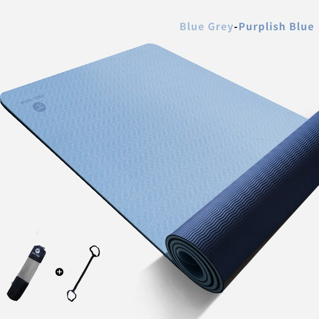 PIDO YOGA 183*61*0.6cm Double Color Yoga Mat with Position Line Thick Hot Yoga Pilates Mats Gymnastics Pranamat Fitness Mat