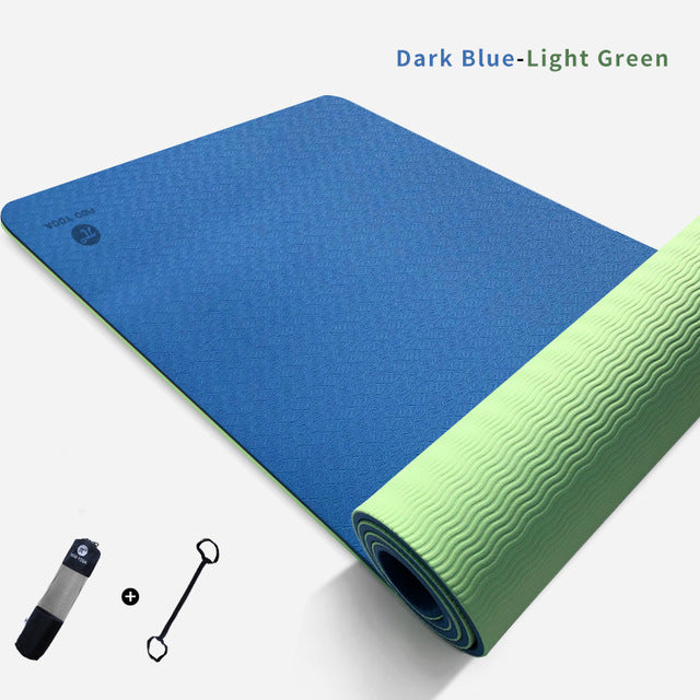 PIDO YOGA 183*61*0.6cm Double Color Yoga Mat with Position Line Thick Hot Yoga Pilates Mats Gymnastics Pranamat Fitness Mat