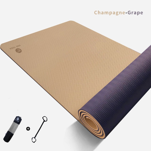PIDO YOGA 183*61*0.6cm Double Color Yoga Mat with Position Line Thick Hot Yoga Pilates Mats Gymnastics Pranamat Fitness Mat