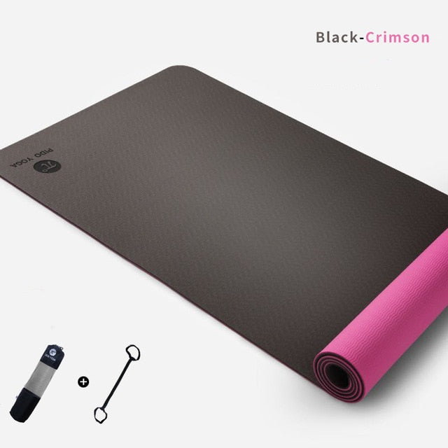 PIDO YOGA 183*61*0.6cm Double Color Yoga Mat with Position Line Thick Hot Yoga Pilates Mats Gymnastics Pranamat Fitness Mat