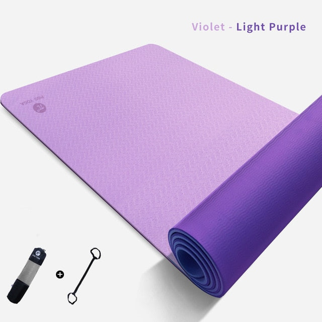 PIDO YOGA 183*61*0.6cm Double Color Yoga Mat with Position Line Thick Hot Yoga Pilates Mats Gymnastics Pranamat Fitness Mat