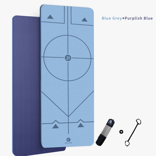 PIDO YOGA 183*61*0.6cm Double Color Yoga Mat with Position Line Thick Hot Yoga Pilates Mats Gymnastics Pranamat Fitness Mat