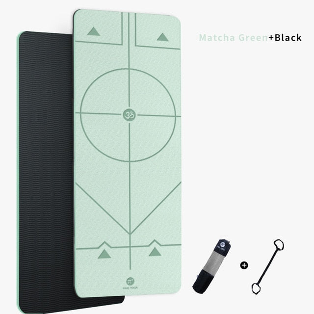 PIDO YOGA 183*61*0.6cm Double Color Yoga Mat with Position Line Thick Hot Yoga Pilates Mats Gymnastics Pranamat Fitness Mat