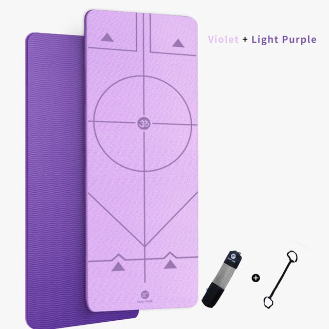 PIDO YOGA 183*61*0.6cm Double Color Yoga Mat with Position Line Thick Hot Yoga Pilates Mats Gymnastics Pranamat Fitness Mat