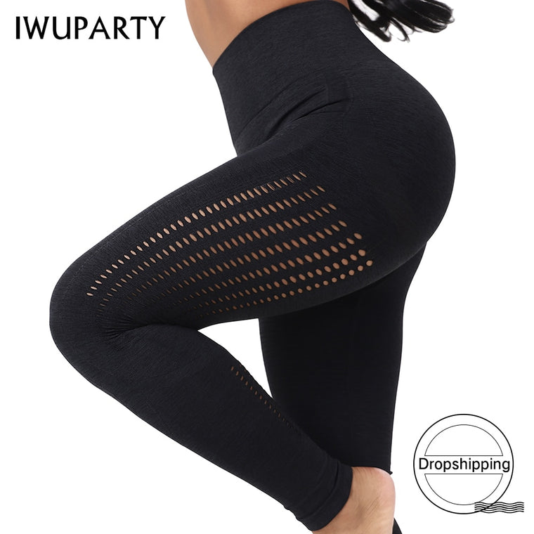 Energy Hollow Out Seamless Sports Leggings High Waisted Yoga Pants Workout Running Legging Sport Tights Gym Fitness Clothing