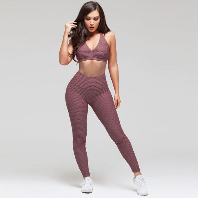 Heal Orange New Women Sports Suit Fitness Gym Clothing 2 Piece Set Tracksuit Sexy Running Set Bras Leggings Yoga Set
