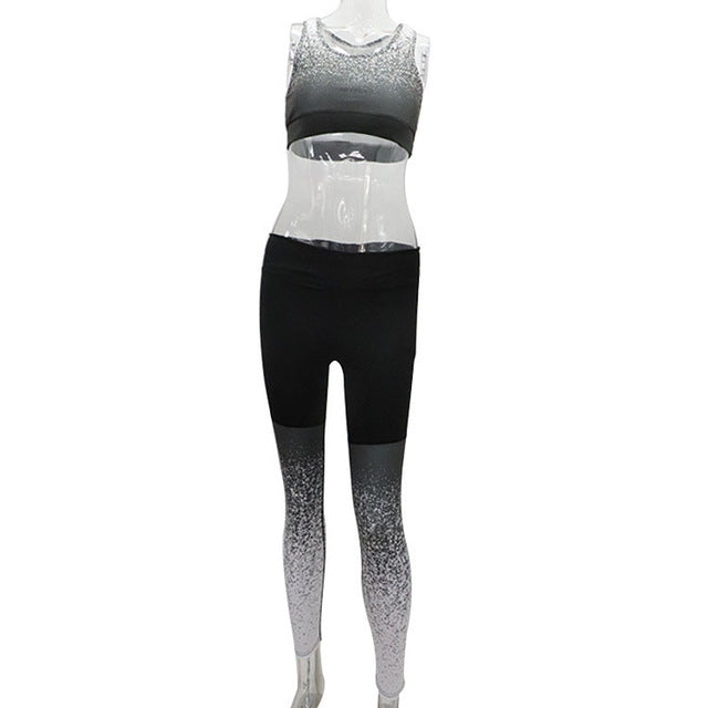 New Starry Sky Yoga Set Running Sport Suit Women Tracksuit Fitness Gym Bra+Pants Sportswear Leggings Tight Sports Clothing