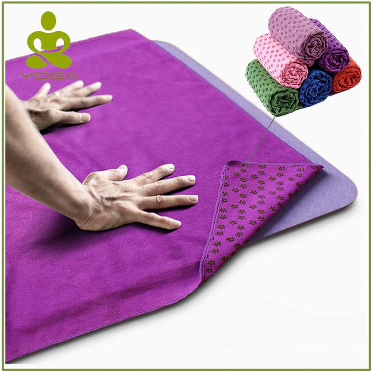 Non Slip Yoga Mat Cover Towel Anti Skid Microfiber Yoga Mat Size 183cm*61cm 72''x24''  Shop Towels Pilates Blankets Fitness